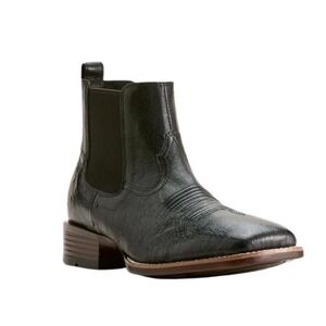 Ariat Booker Ultra Exotic Mens Sz 10.5D Boots Black Quill Ostrich Leather NEW